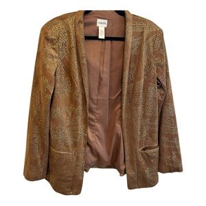 Chico’a Brown Blazer with Gold Detail Size 1